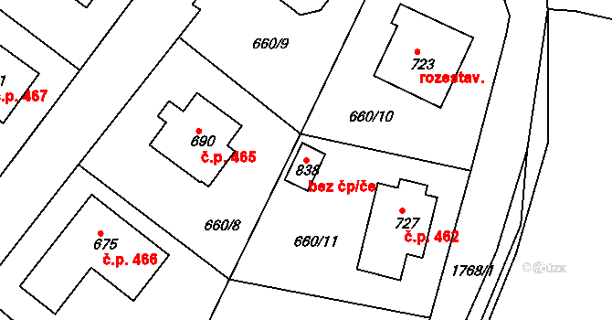 Skalná 49041568 na parcele st. 838 v KÚ Skalná, Katastrální mapa
