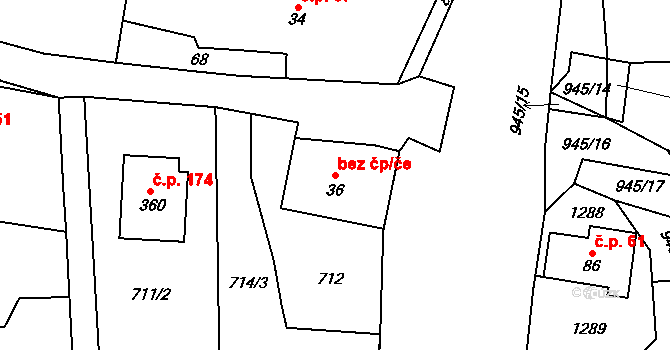 Klatovy 50475568 na parcele st. 36 v KÚ Luby, Katastrální mapa