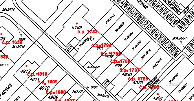 Kuřim 1785 na parcele st. 5118 v KÚ Kuřim, Katastrální mapa