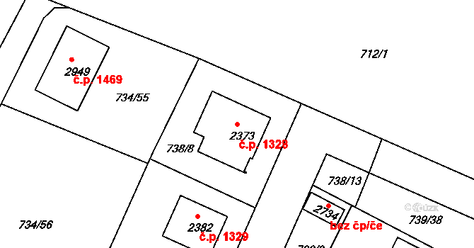 Neratovice 1328 na parcele st. 2373 v KÚ Neratovice, Katastrální mapa