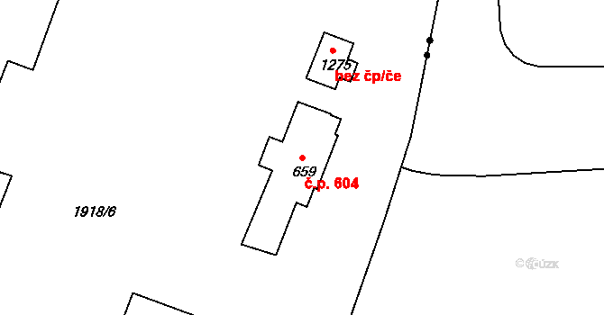 Nýrsko 604 na parcele st. 659 v KÚ Nýrsko, Katastrální mapa