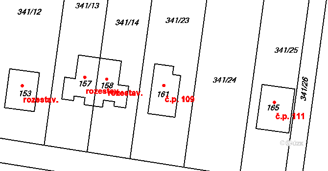 Suchá 109, Nechanice na parcele st. 161 v KÚ Suchá u Nechanic, Katastrální mapa