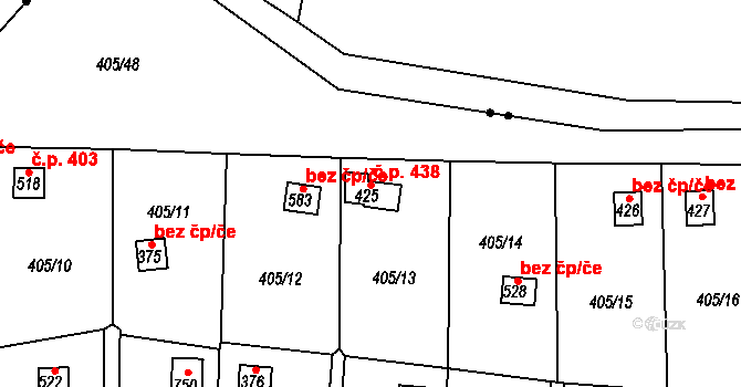 Maršov 438, Krupka na parcele st. 425 v KÚ Maršov u Krupky, Katastrální mapa