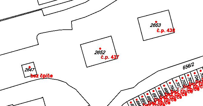 Vimperk II 437, Vimperk na parcele st. 2652 v KÚ Vimperk, Katastrální mapa
