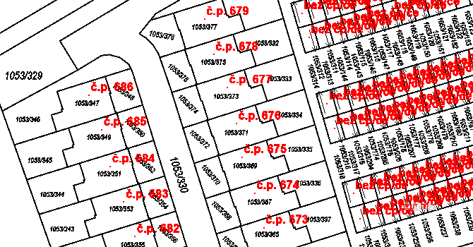 Liberec XI-Růžodol I 676, Liberec na parcele st. 1053/371 v KÚ Růžodol I, Katastrální mapa