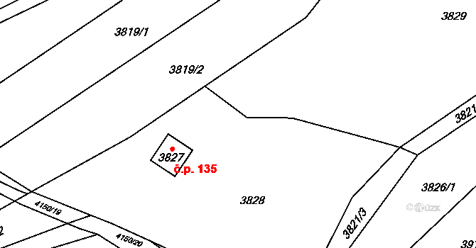 Podmoklice 135, Semily na parcele st. 3827 v KÚ Semily, Katastrální mapa