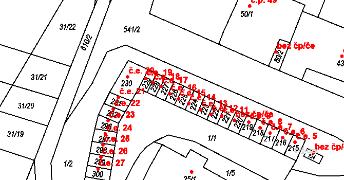 Dobříň 17 na parcele st. 227 v KÚ Dobříň, Katastrální mapa