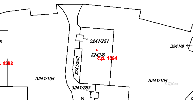 Střekov 1394, Ústí nad Labem na parcele st. 3241/6 v KÚ Střekov, Katastrální mapa