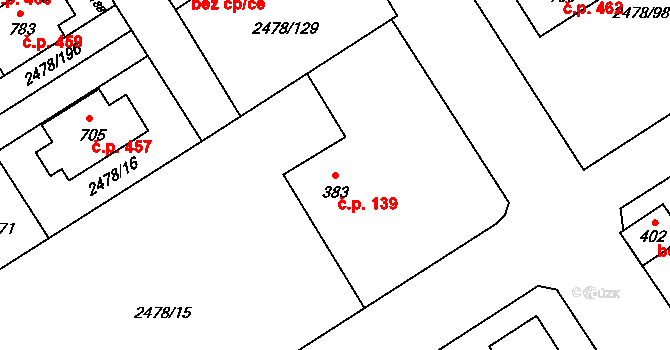 Horní Cerekev 139 na parcele st. 383 v KÚ Horní Cerekev, Katastrální mapa