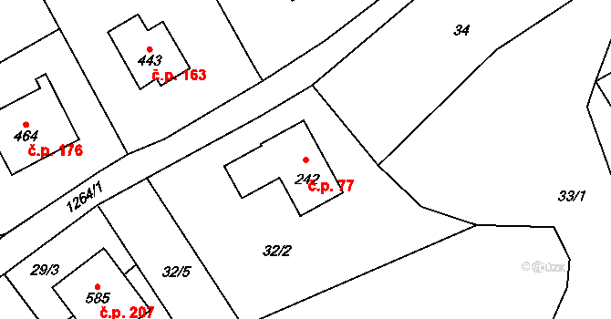 Mašov 77, Turnov na parcele st. 242 v KÚ Mašov u Turnova, Katastrální mapa