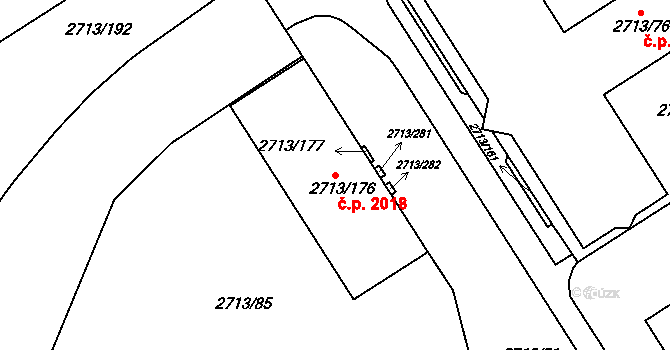 Tachov 2018 na parcele st. 2713/176 v KÚ Tachov, Katastrální mapa