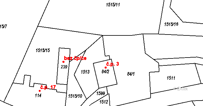 Otradovice 3, Jankov na parcele st. 84/2 v KÚ Jankov, Katastrální mapa
