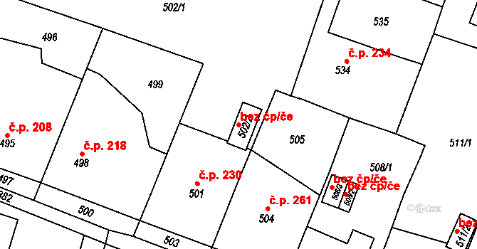 Bohumín 38218569 na parcele st. 502/2 v KÚ Skřečoň, Katastrální mapa