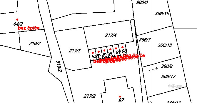 Mišovice 39972569 na parcele st. 94 v KÚ Pohoří u Mirovic, Katastrální mapa