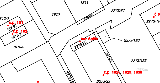 Šluknov 43211569 na parcele st. 2273/25 v KÚ Šluknov, Katastrální mapa