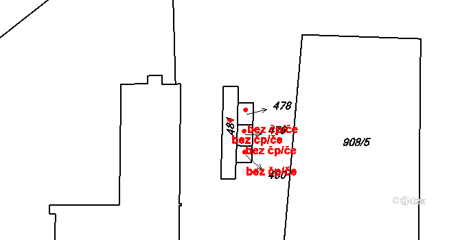 Lhenice 48465569 na parcele st. 481 v KÚ Lhenice, Katastrální mapa