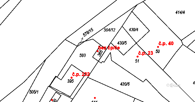Jeníkov 49437569 na parcele st. 365 v KÚ Oldřichov u Duchcova, Katastrální mapa