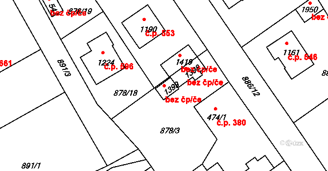 Votice 50078569 na parcele st. 1399 v KÚ Votice, Katastrální mapa