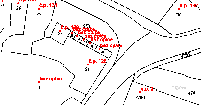 Třešť 1331 na parcele st. 33 v KÚ Třešť, Katastrální mapa