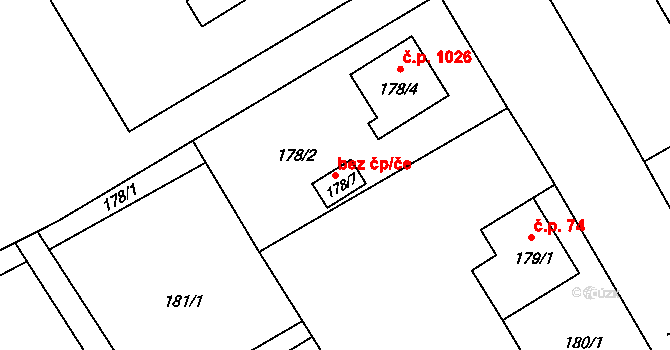 Karviná 90591569 na parcele st. 178/7 v KÚ Ráj, Katastrální mapa