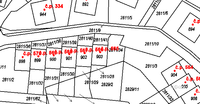 Teplá 565 na parcele st. 903 v KÚ Teplá, Katastrální mapa