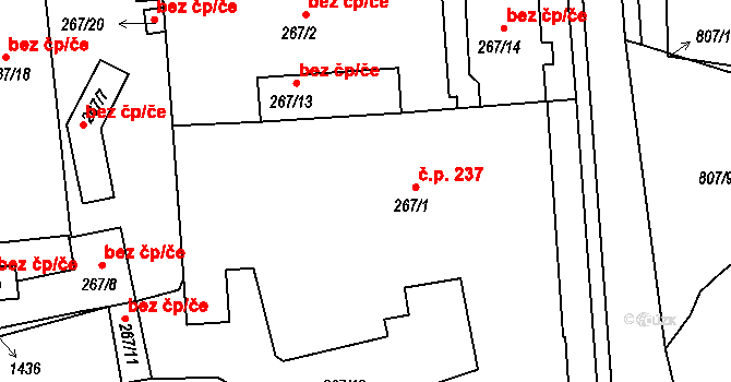 Parník 237, Česká Třebová na parcele st. 267/1 v KÚ Parník, Katastrální mapa