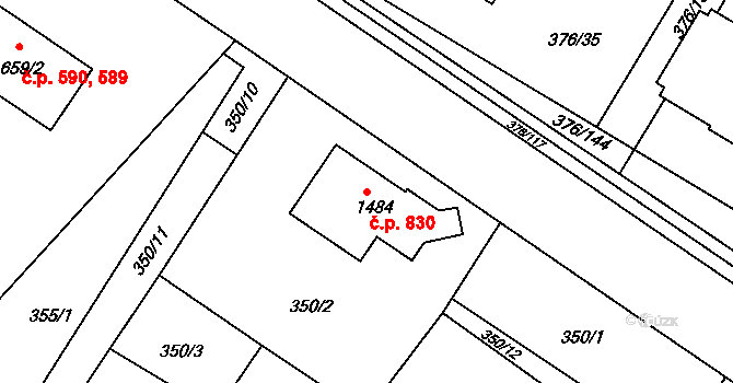 Letohrad 830 na parcele st. 1484 v KÚ Letohrad, Katastrální mapa