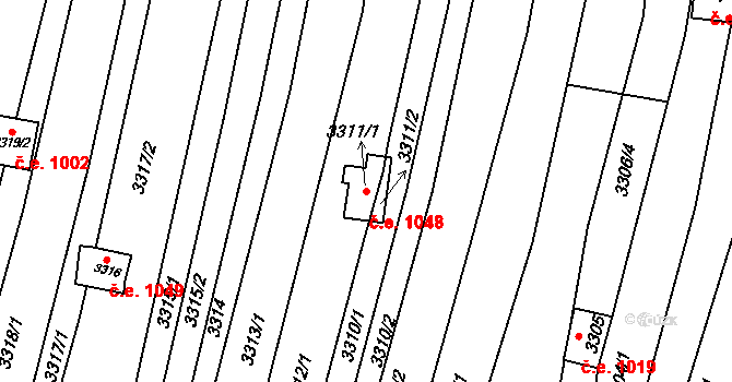 Nivnice 1048 na parcele st. 3311/1 v KÚ Nivnice, Katastrální mapa
