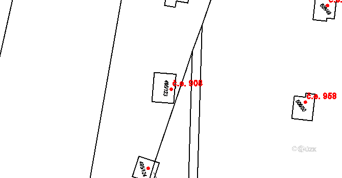 Bítov 908 na parcele st. 495/123 v KÚ Bítov, Katastrální mapa