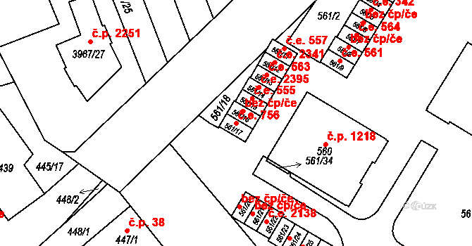 Řečkovice 756, Brno na parcele st. 561/17 v KÚ Řečkovice, Katastrální mapa