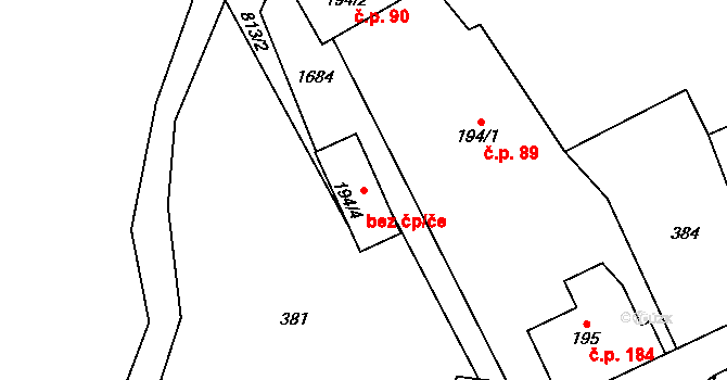 Holčovice 39534570 na parcele st. 194/4 v KÚ Holčovice, Katastrální mapa