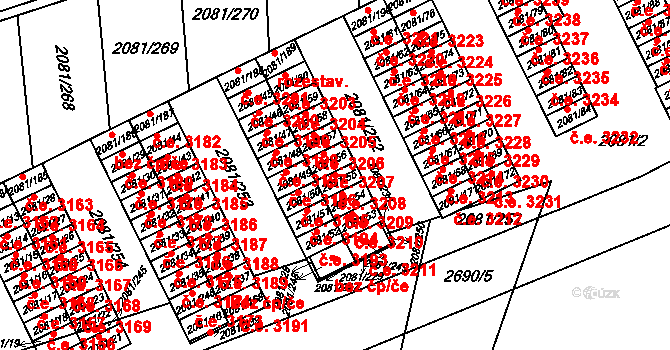 Prostřední Suchá 3208, Havířov na parcele st. 2081/55 v KÚ Prostřední Suchá, Katastrální mapa