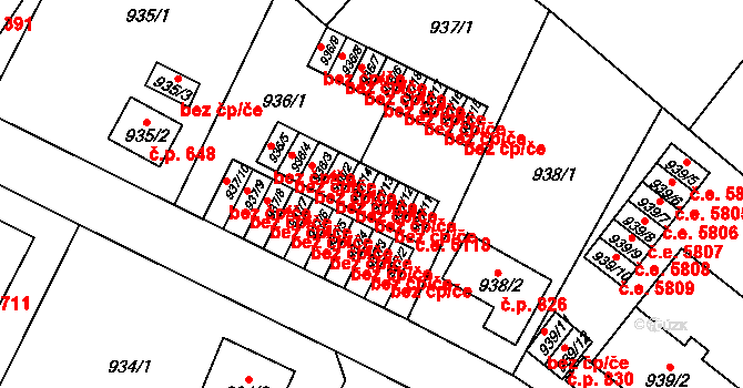 Ústí nad Labem 44729570 na parcele st. 937/13 v KÚ Bukov, Katastrální mapa