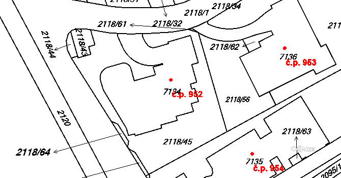 Beroun-Závodí 952, Beroun na parcele st. 7134 v KÚ Beroun, Katastrální mapa
