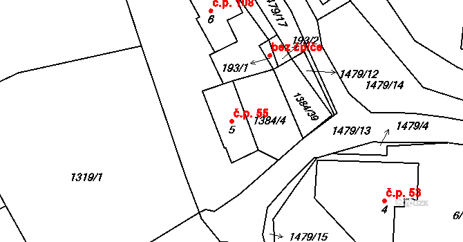 Horní Libchavy 55, Libchavy na parcele st. 5 v KÚ Horní Libchavy, Katastrální mapa
