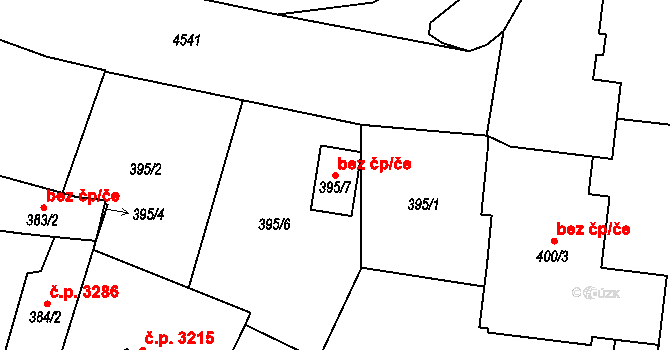 Teplice 107787571 na parcele st. 395/7 v KÚ Teplice, Katastrální mapa