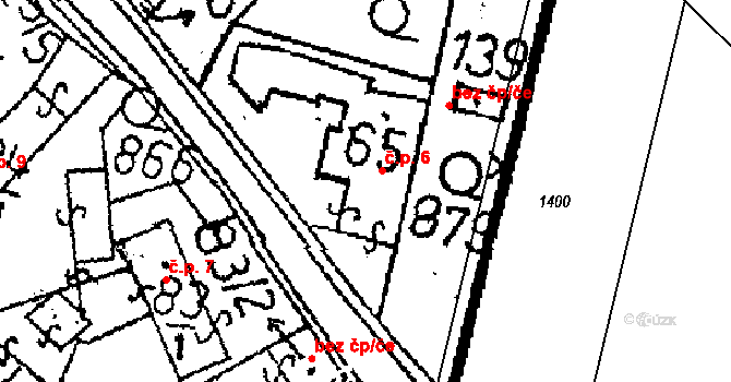 Pivnisko 6, Chlístovice na parcele st. 65 v KÚ Žandov, Katastrální mapa