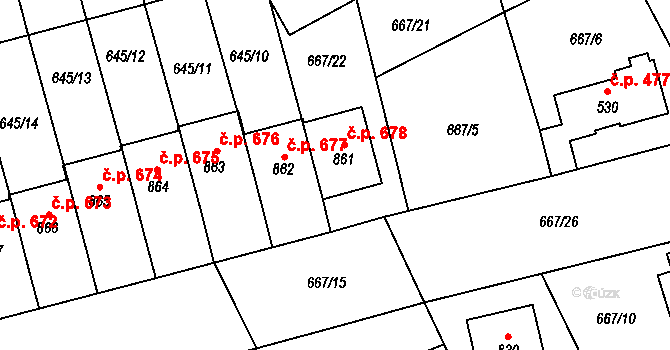 Lišov 678, Katastrální mapa