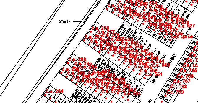 Pístov 279, Jihlava na parcele st. 596 v KÚ Pístov u Jihlavy, Katastrální mapa