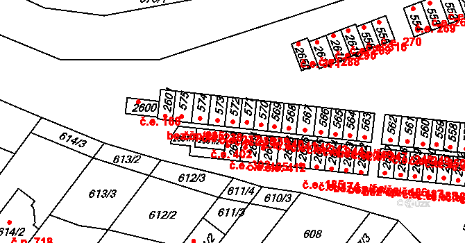 Veverská Bítýška 238 na parcele st. 572 v KÚ Veverská Bítýška, Katastrální mapa