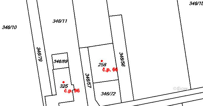 Hatě 66, Skuhrov na parcele st. 258 v KÚ Skuhrov pod Brdy, Katastrální mapa