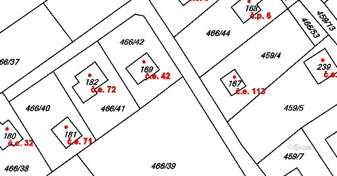 Arnoltice 42 na parcele st. 169 v KÚ Arnoltice, Katastrální mapa