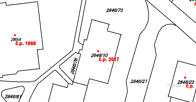 Sokolov 2017 na parcele st. 2846/10 v KÚ Sokolov, Katastrální mapa