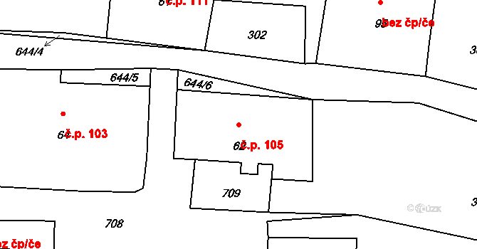 Ještětice 105, Solnice na parcele st. 62 v KÚ Ještětice, Katastrální mapa