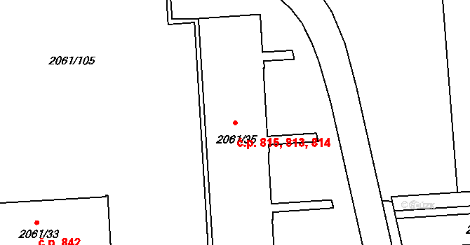 České Budějovice 2 813,814,815, České Budějovice na parcele st. 2061/35 v KÚ České Budějovice 2, Katastrální mapa