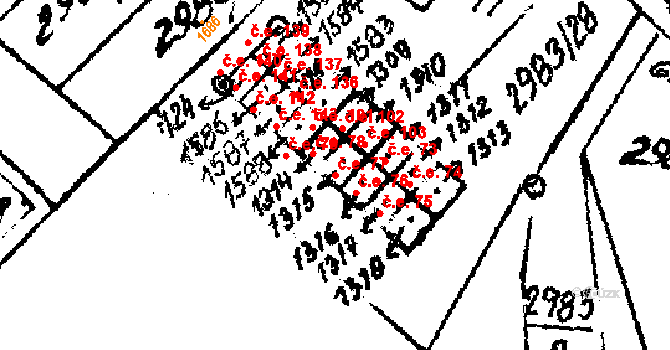 Květná 77, Strání na parcele st. 1316 v KÚ Strání, Katastrální mapa