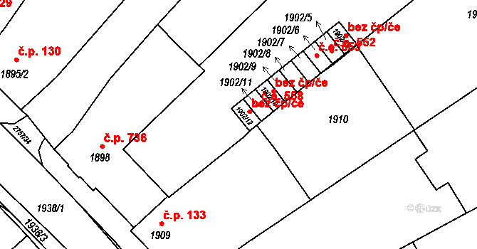 Bučovice 559 na parcele st. 1902/12 v KÚ Bučovice, Katastrální mapa