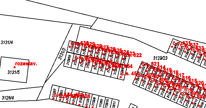 Bystřice nad Pernštejnem 38382571 na parcele st. 3129/30 v KÚ Bystřice nad Pernštejnem, Katastrální mapa