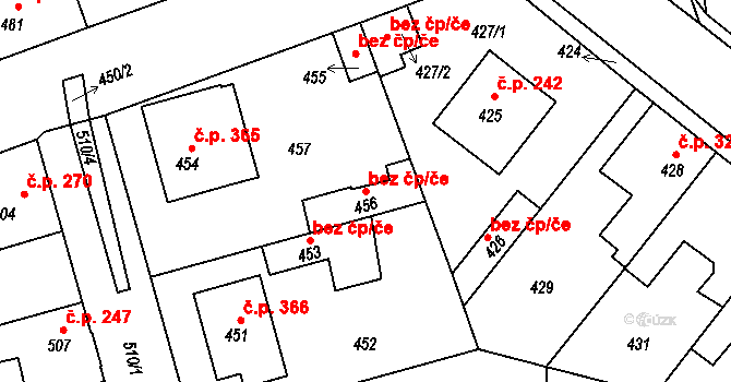 Hřebeč 44387571 na parcele st. 456 v KÚ Hřebeč, Katastrální mapa