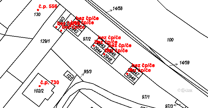 Brno 45559571 na parcele st. 2946 v KÚ Jundrov, Katastrální mapa